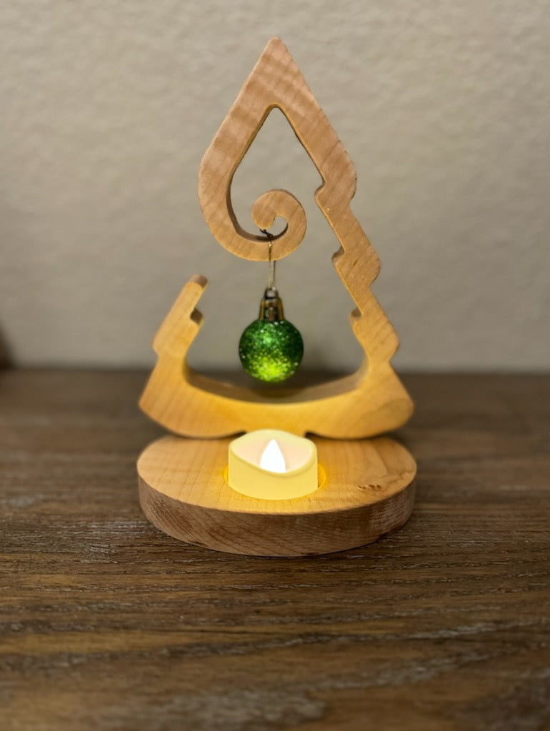 Christmas Tree with Ornament and Tea Candle